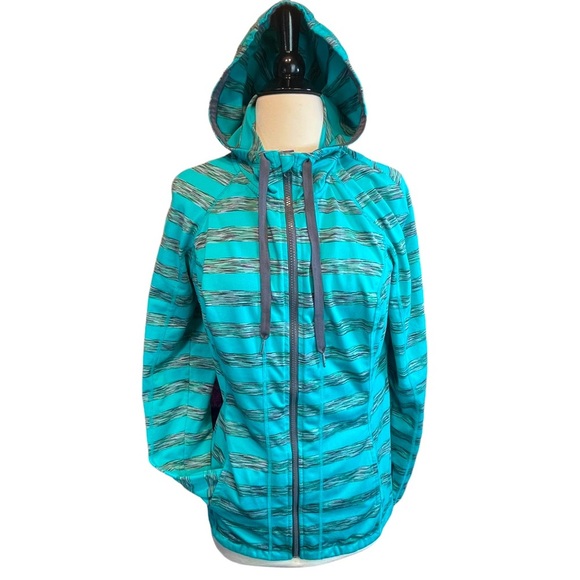 lukka Jackets & Blazers - LUKKA ~ Teal and Grey Athleisure Hoodie Jacket ~ Size Large